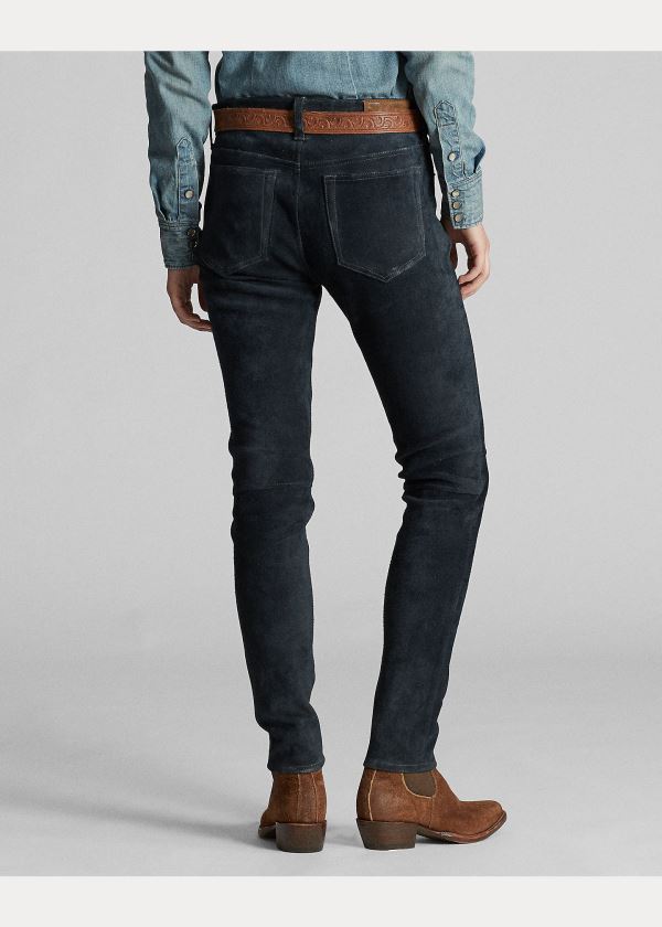 Spodnie Ralph Lauren Stretch Suede Skinny Jean Damskie Indygo | QDOB7538