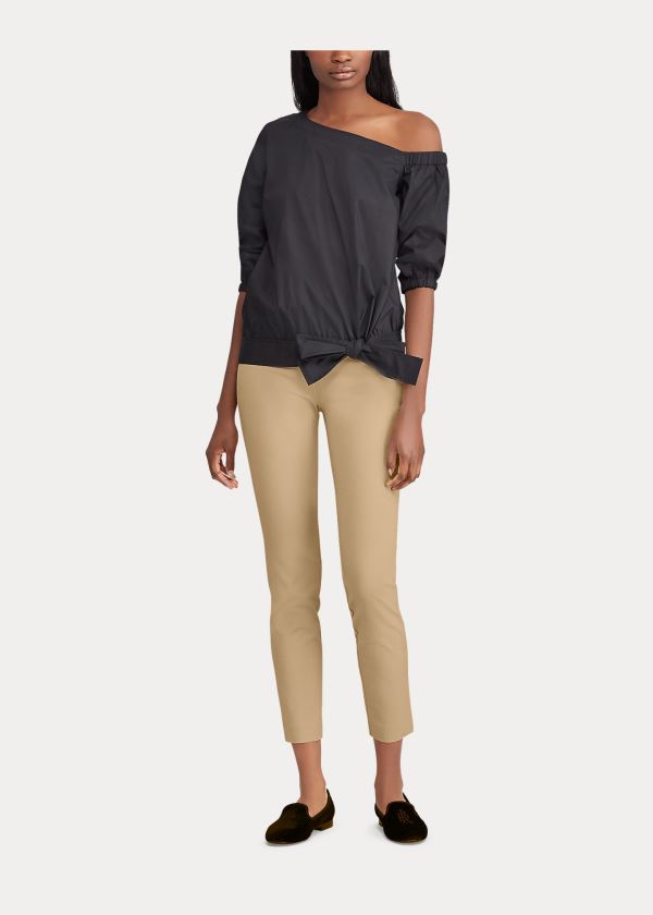 Spodnie Ralph Lauren Stretch Twill Skinny Pant Damskie Brązowe | BKKA9310