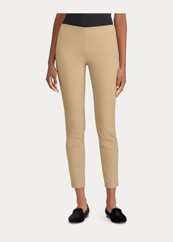 Spodnie Ralph Lauren Stretch Twill Skinny Pant Damskie Brązowe | BKKA9310