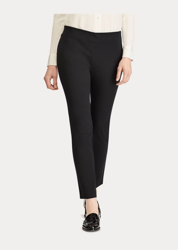 Spodnie Ralph Lauren Stretch Twill Skinny Pant Damskie Czarne | MLTN7394