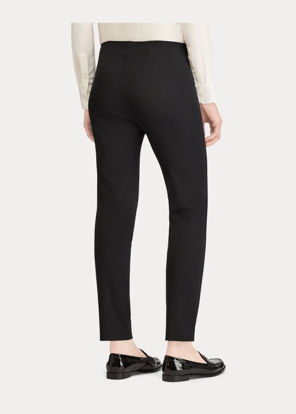 Spodnie Ralph Lauren Stretch Twill Skinny Pant Damskie Czarne | MLTN7394