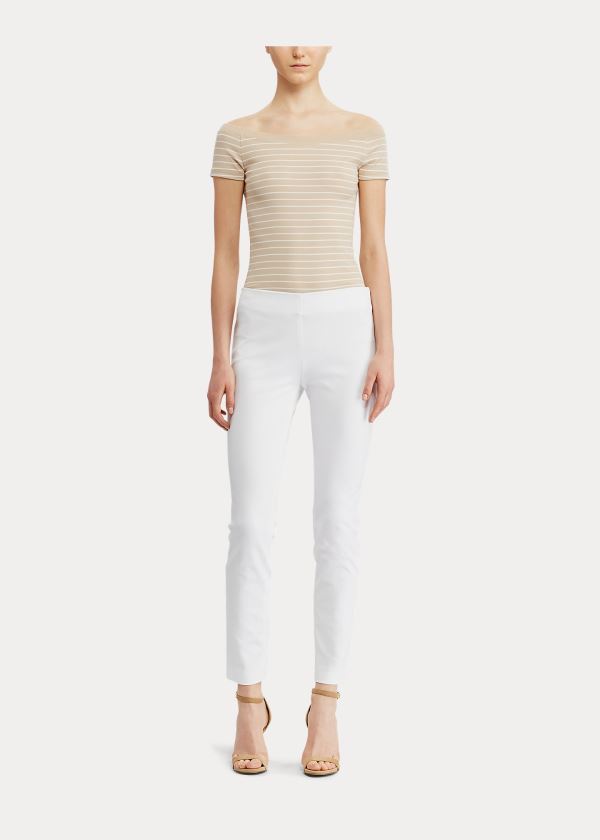 Spodnie Ralph Lauren Stretch Twill Skinny Pant Damskie Białe | YDVJ6058