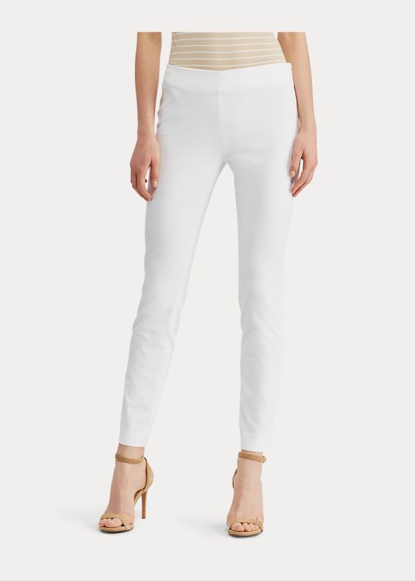 Spodnie Ralph Lauren Stretch Twill Skinny Pant Damskie Białe | YDVJ6058