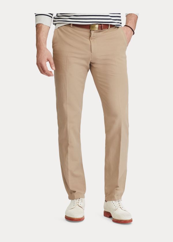 Spodnie Ralph Lauren Stretch Twill Suit Trouser Męskie Brązowe | OOOS1759