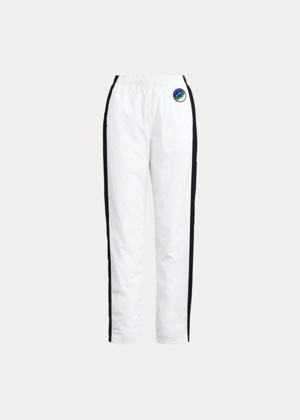 Spodnie Ralph Lauren Stripe-Trim Track Pant Damskie Białe Czarne | YWYH0860