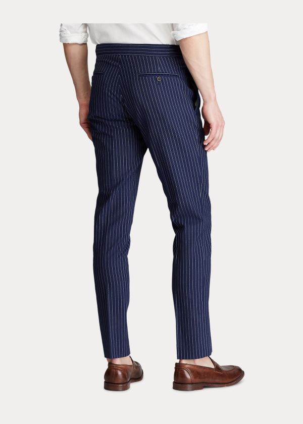 Spodnie Ralph Lauren Striped Suit Trouser Męskie Granatowe Białe | QKGY1573