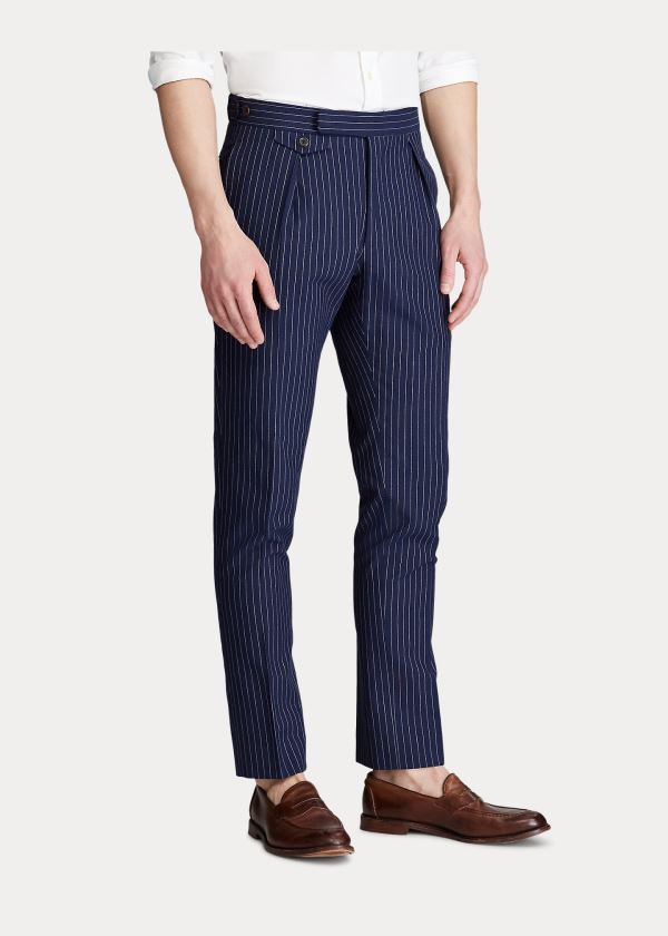 Spodnie Ralph Lauren Striped Suit Trouser Męskie Granatowe Białe | QKGY1573