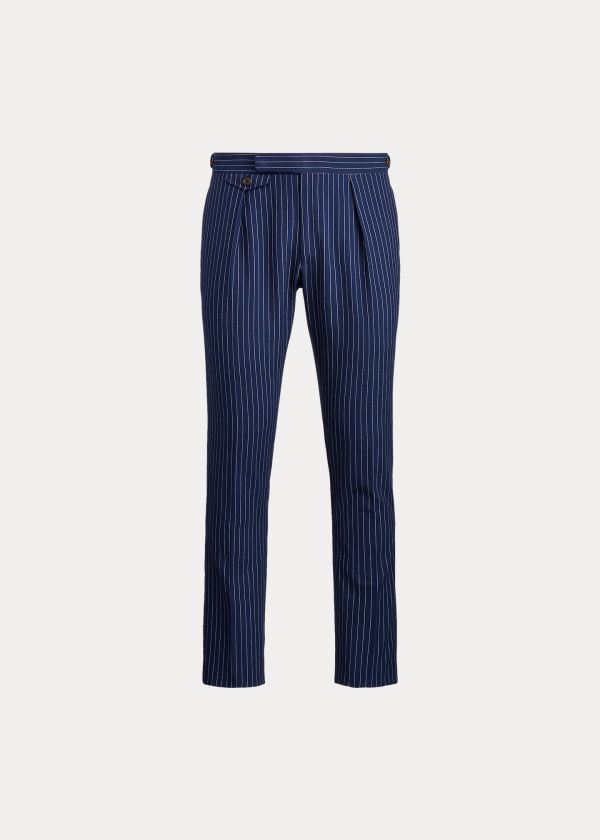 Spodnie Ralph Lauren Striped Suit Trouser Męskie Granatowe Białe | QKGY1573