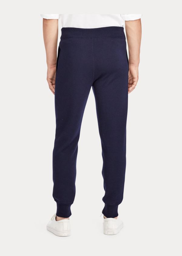 Spodnie Ralph Lauren Suede-Trim Wool-Blend Pant Męskie Granatowe | WEIR3029