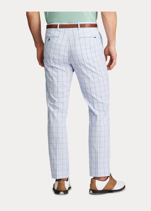 Spodnie Ralph Lauren Tailored Fit Plaid Chino Pant Męskie Niebieskie | BDVA0447