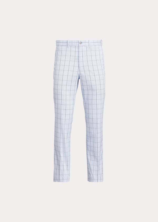 Spodnie Ralph Lauren Tailored Fit Plaid Chino Pant Męskie Niebieskie | BDVA0447