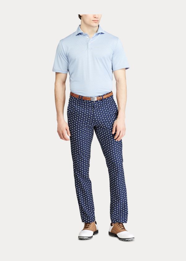 Spodnie Ralph Lauren Tailored Fit Stretch Pant Męskie Granatowe Białe | WUEO3952