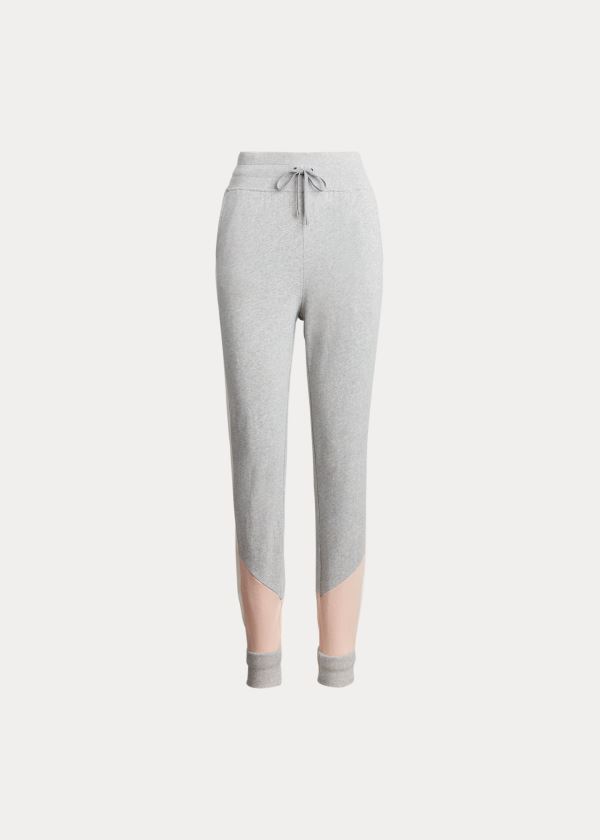 Spodnie Ralph Lauren Three-Tone French Terry Pant Damskie Szare Różowe Kremowe | NHJV7870