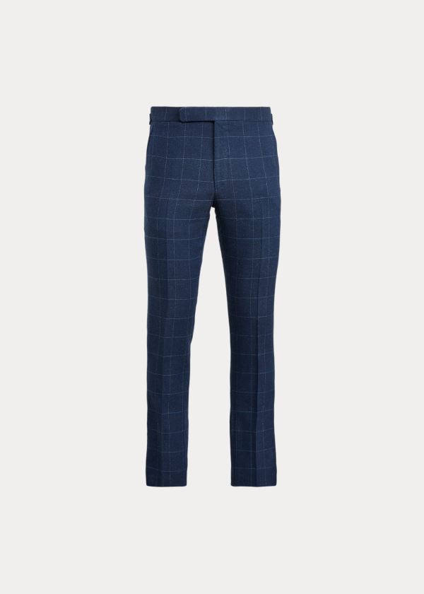 Spodnie Ralph Lauren Windowpane Suit Trouser Męskie Niebieskie Głęboka Niebieskie | AXET8451