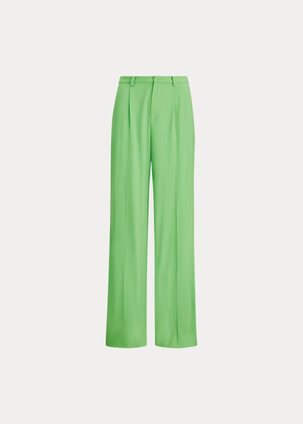 Spodnie Ralph Lauren Winnifred Wool Crepe Pant Damskie Zielone | LBNZ4096