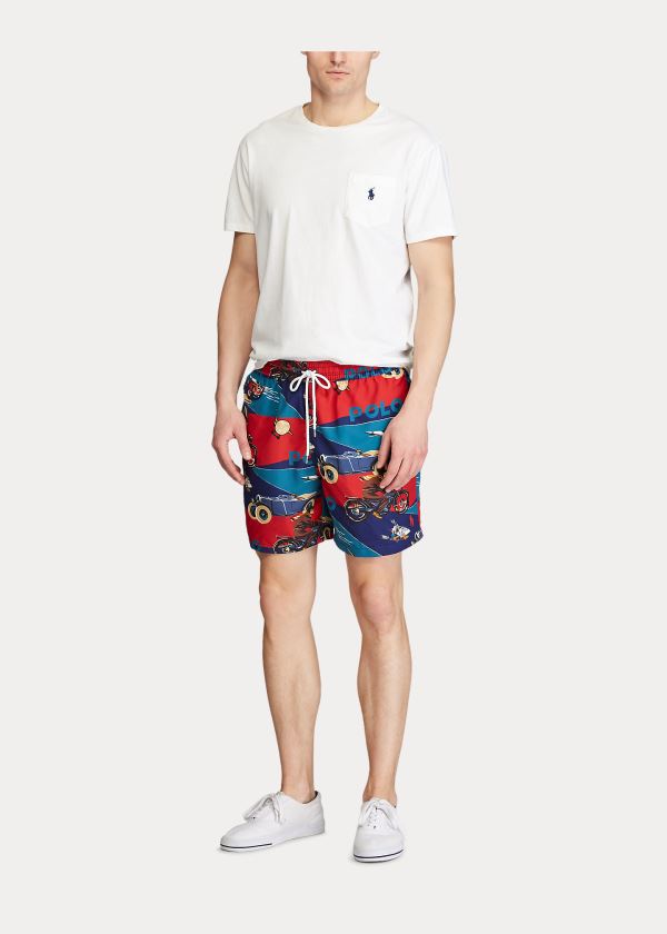 Stroje Pływackie Ralph Lauren Art Deco-Print Swim Trunk Męskie Kolorowe | DKKH3179