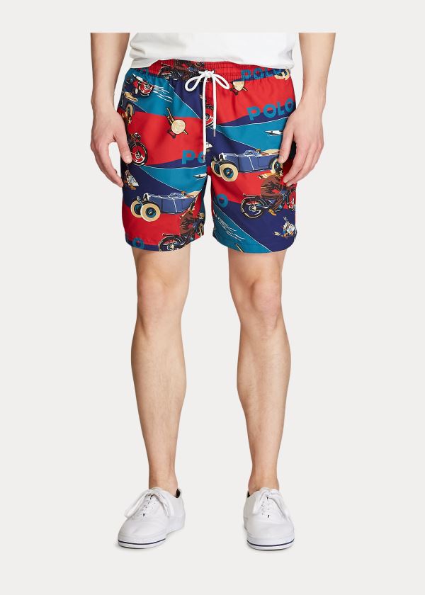 Stroje Pływackie Ralph Lauren Art Deco-Print Swim Trunk Męskie Kolorowe | DKKH3179