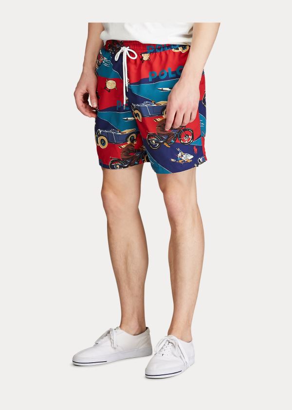 Stroje Pływackie Ralph Lauren Art Deco-Print Swim Trunk Męskie Kolorowe | DKKH3179