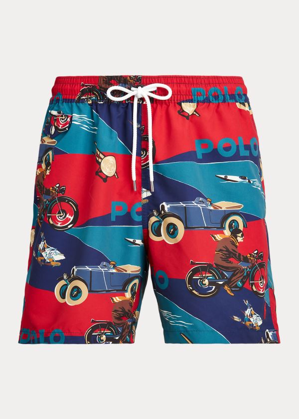 Stroje Pływackie Ralph Lauren Art Deco-Print Swim Trunk Męskie Kolorowe | DKKH3179