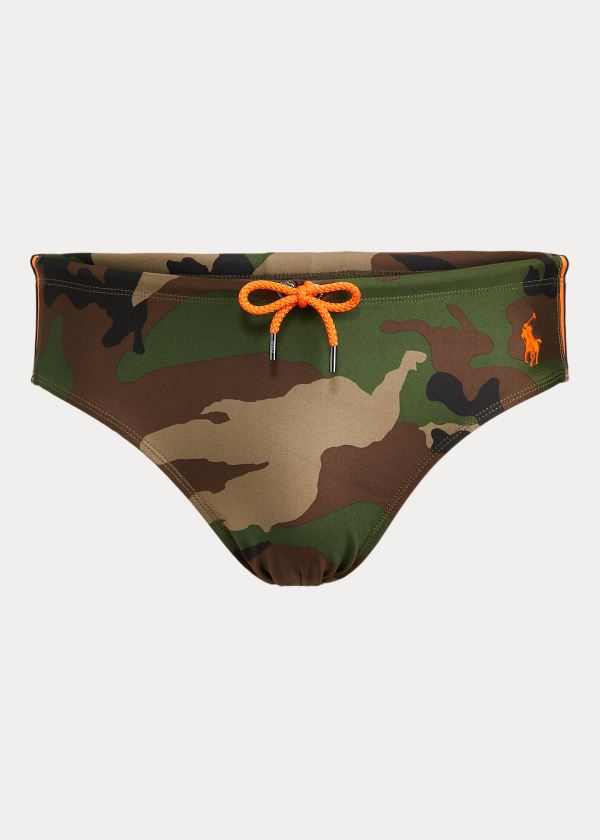 Stroje Pływackie Ralph Lauren Camo Swim Brief Męskie Camo Pomarańczowe | ITWR5368