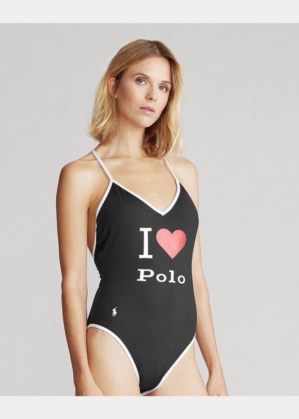 Stroje Pływackie Ralph Lauren Crisscross-Strap One-Piece Damskie Czarne | WIIS6315