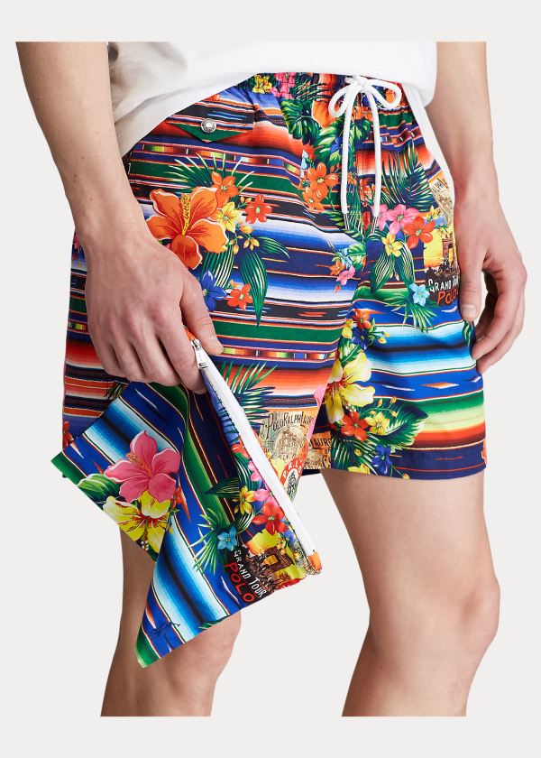 Stroje Pływackie Ralph Lauren Floral-Serape Swim Trunk Męskie Kolorowe | LIAK5111