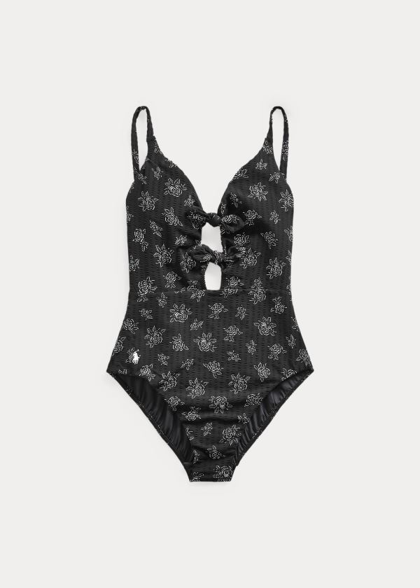 Stroje Pływackie Ralph Lauren Floral One-Piece Swimsuit Damskie Czarne | BXOT6305