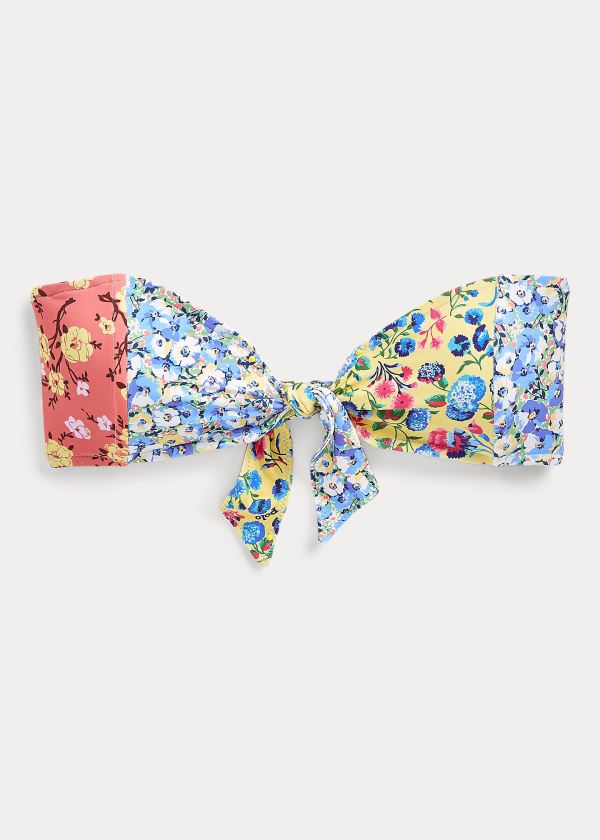 Stroje Pływackie Ralph Lauren Floral Scarf-Tie Bandeau Damskie Kolorowe | WOXD4740