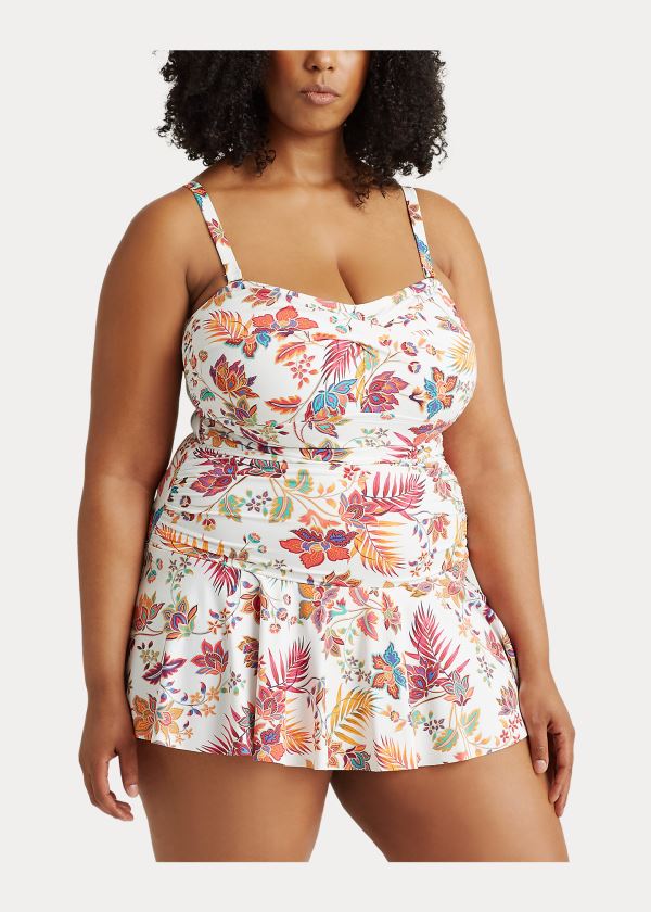 Stroje Pływackie Ralph Lauren Floral Skirted One-Piece Damskie Kolorowe | SMCU9599