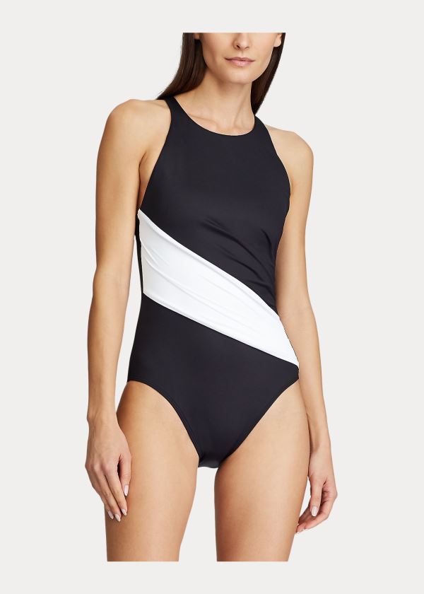 Stroje Pływackie Ralph Lauren High-Neck One-Piece Damskie Czarne | KDER7943