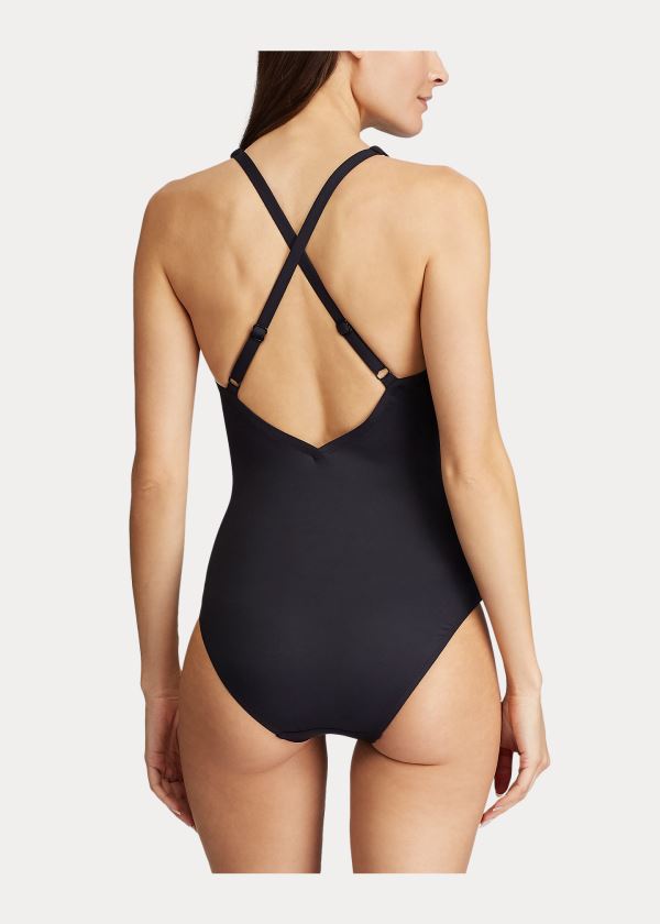 Stroje Pływackie Ralph Lauren High-Neck One-Piece Damskie Czarne | KDER7943