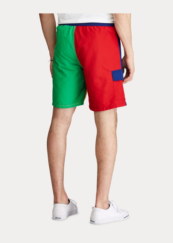 Stroje Pływackie Ralph Lauren Kailua Polo Sport Swim Trunk Męskie Niebieskie Żółte Czerwone | FWJS9554