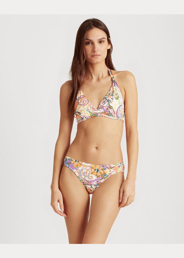 Stroje Pływackie Ralph Lauren Paisley Halter Bikini Top Damskie Kolorowe | YKVO9229