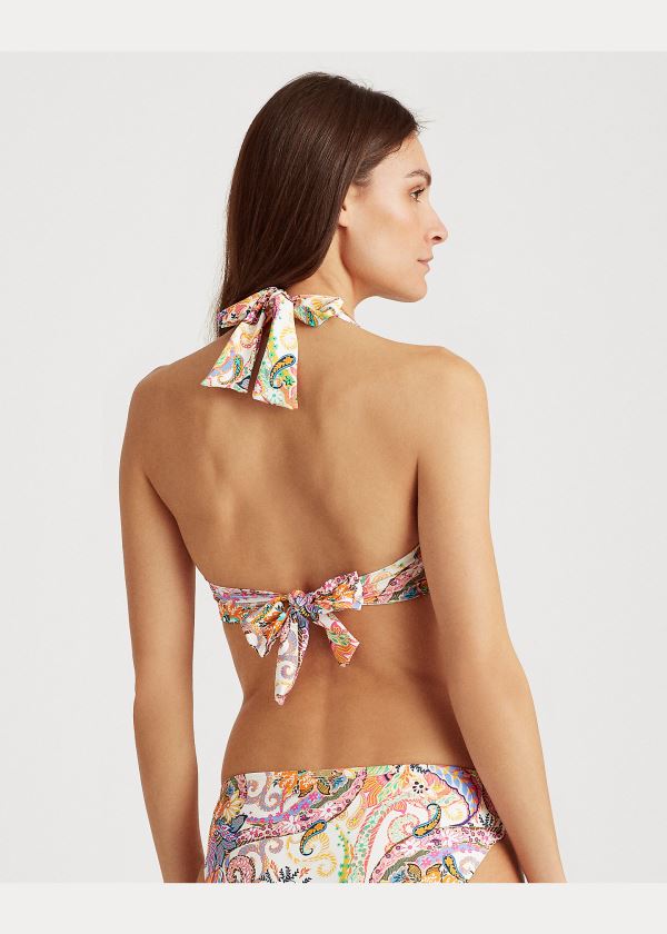 Stroje Pływackie Ralph Lauren Paisley Halter Bikini Top Damskie Kolorowe | YKVO9229