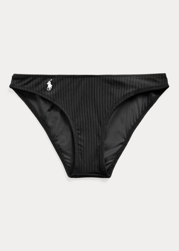 Stroje Pływackie Ralph Lauren Ribbed Bikini Bottom Damskie Czarne | OCUW9262