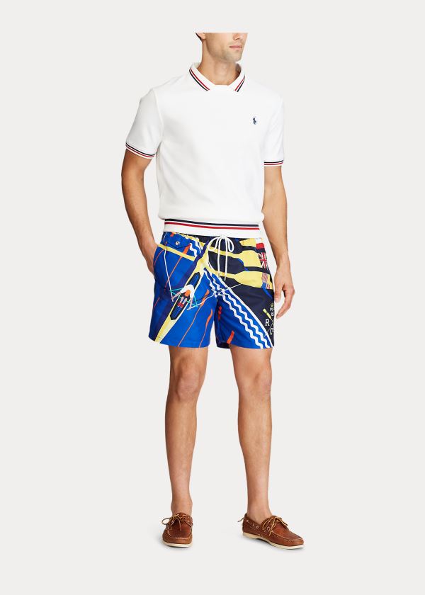 Stroje Pływackie Ralph Lauren Rowing-Print Swim Trunk Męskie Kolorowe | LDEM7975