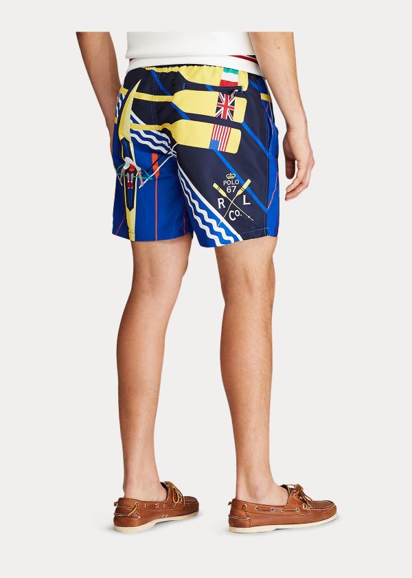 Stroje Pływackie Ralph Lauren Rowing-Print Swim Trunk Męskie Kolorowe | LDEM7975