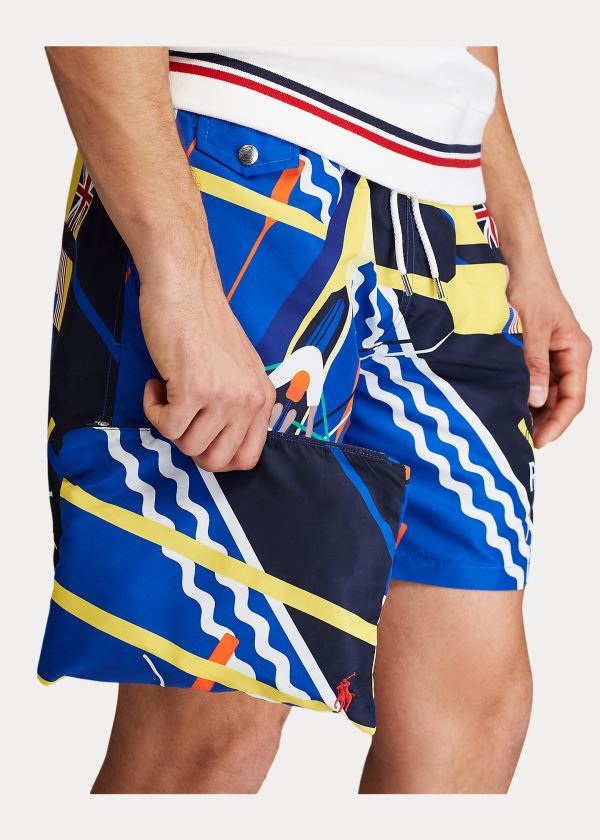 Stroje Pływackie Ralph Lauren Rowing-Print Swim Trunk Męskie Kolorowe | LDEM7975