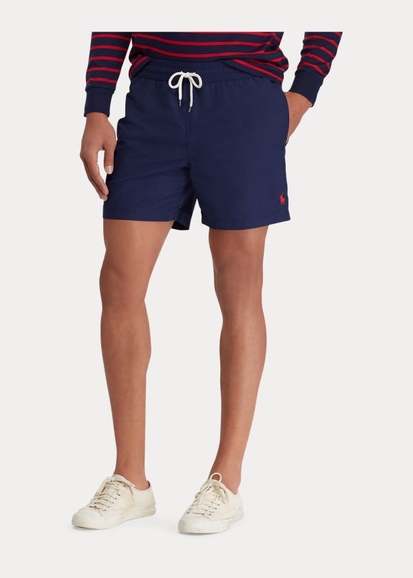 Stroje Pływackie Ralph Lauren Traveler Swim Trunk Męskie Granatowe | NHEE1222