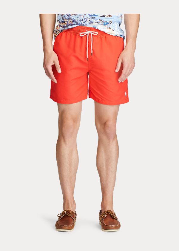 Stroje Pływackie Ralph Lauren Traveler Swim Trunk Męskie Czerwone | UUGZ6451