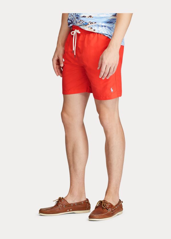 Stroje Pływackie Ralph Lauren Traveler Swim Trunk Męskie Czerwone | UUGZ6451