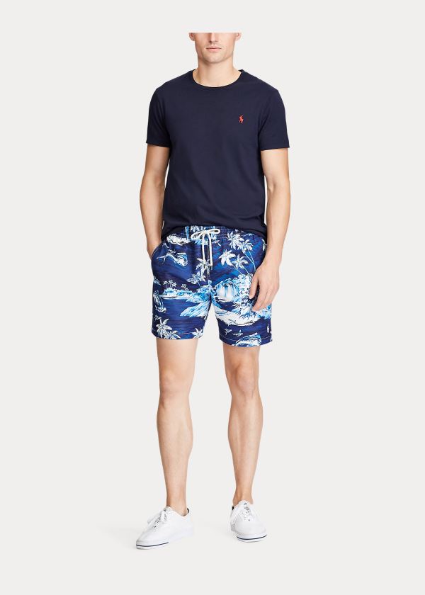 Stroje Pływackie Ralph Lauren Traveler Tropical Swim Trunk Męskie Niebieskie Kolorowe | NNAG5973