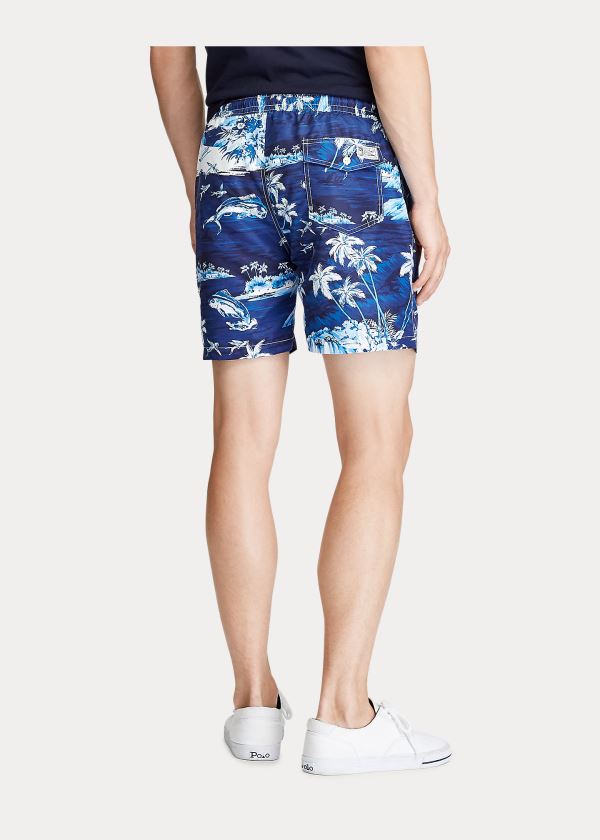 Stroje Pływackie Ralph Lauren Traveler Tropical Swim Trunk Męskie Niebieskie Kolorowe | NNAG5973