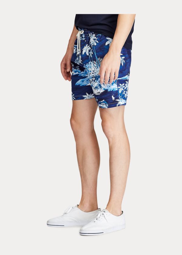 Stroje Pływackie Ralph Lauren Traveler Tropical Swim Trunk Męskie Niebieskie Kolorowe | NNAG5973