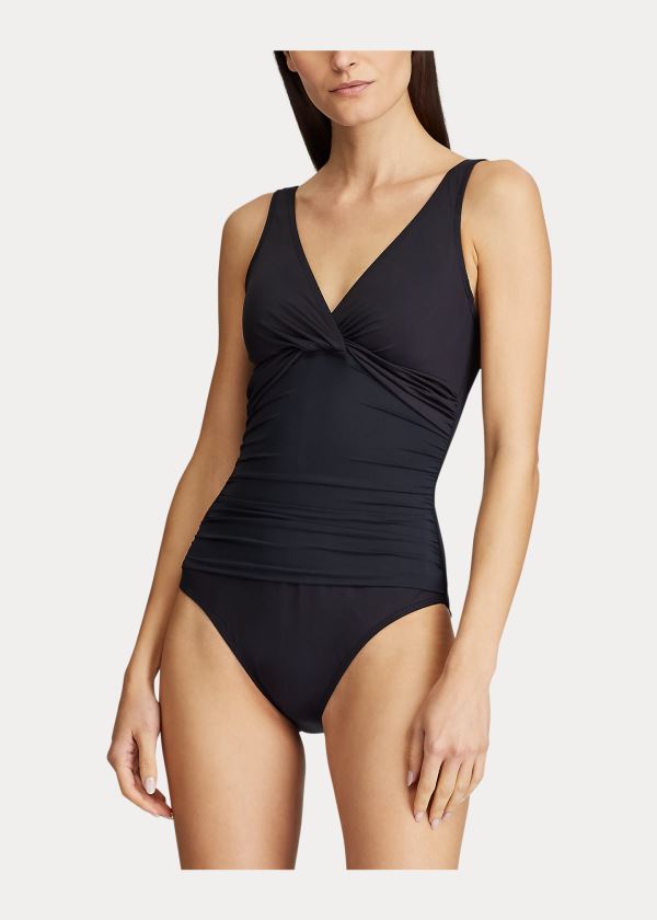 Stroje Pływackie Ralph Lauren Twisted One-Piece Damskie Czarne | OWNU5987