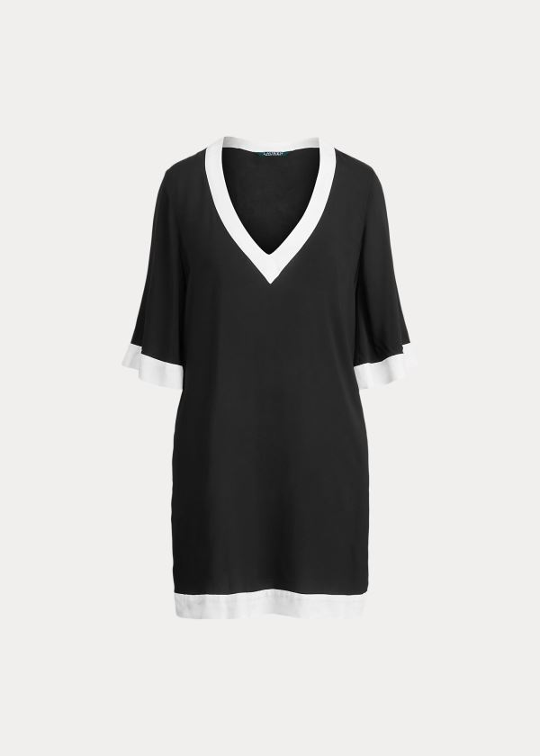 Stroje Pływackie Ralph Lauren Two-Tone Tunic Damskie Czarne | QAJL7223