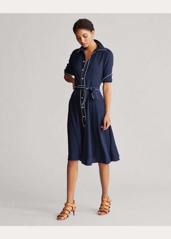 Sukienka Ralph Lauren Buckled Shirtdress Damskie Granatowe | QGNO9848