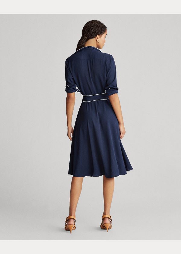 Sukienka Ralph Lauren Buckled Shirtdress Damskie Granatowe | QGNO9848