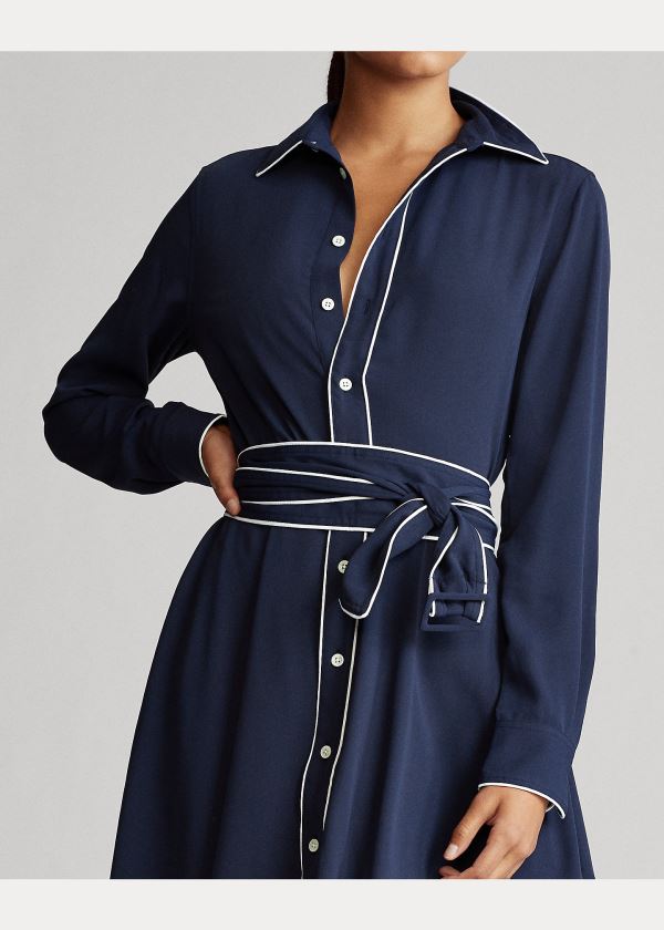 Sukienka Ralph Lauren Buckled Shirtdress Damskie Granatowe | QGNO9848