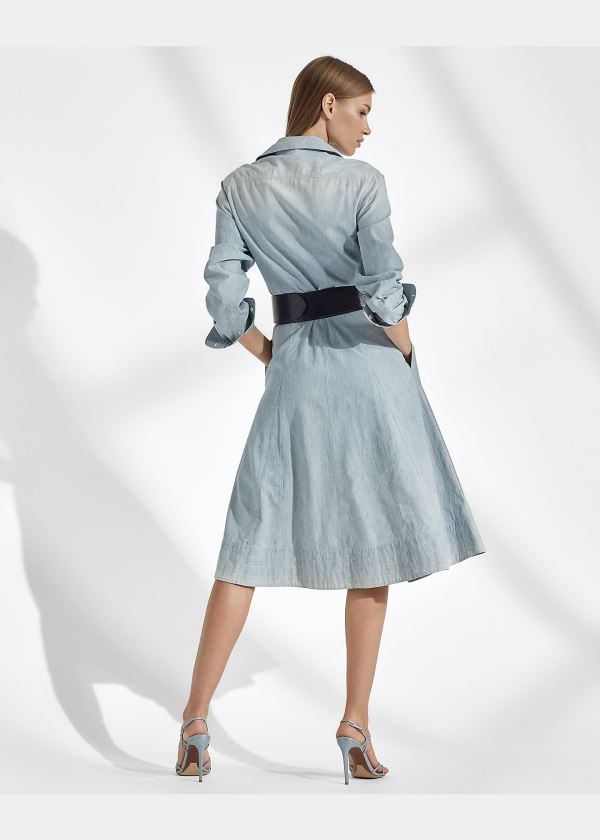 Sukienka Ralph Lauren Cailyn Chambray Shirtdress Damskie Indygo | CYHO5331